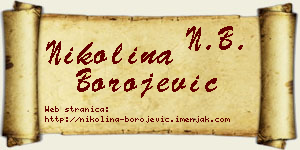 Nikolina Borojević vizit kartica